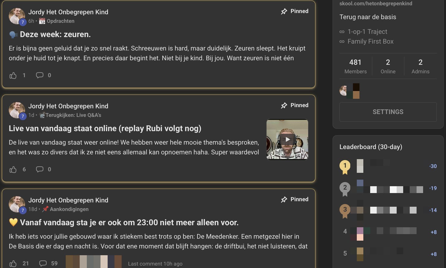 De community van De Basis met ruim 450 ouders